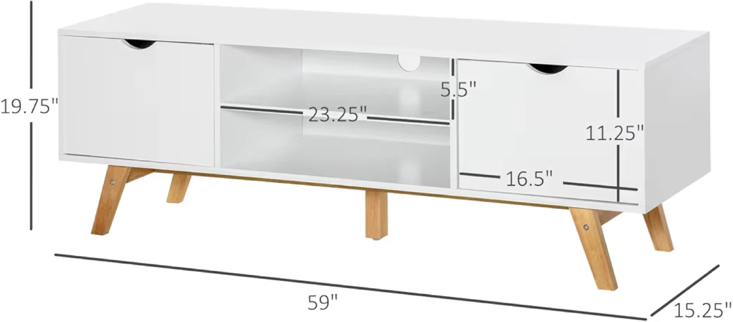 White TV Stand - Fits up to 65" TVs - photo 4