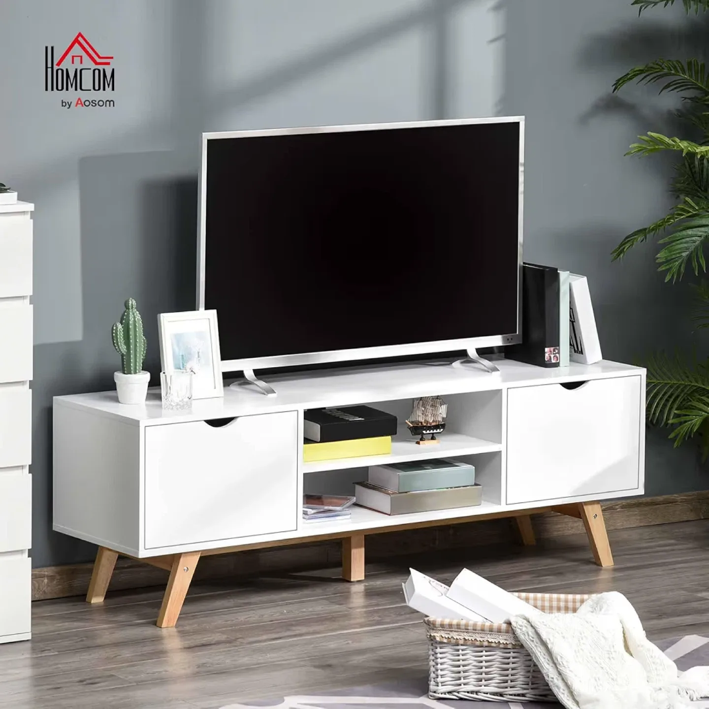 White TV Stand - Fits up to 65" TVs image indicator(3)