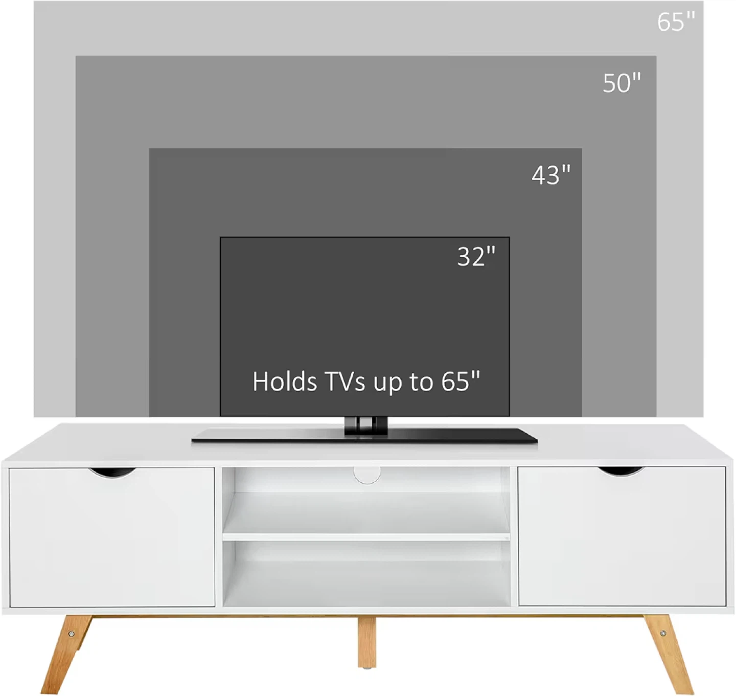 White TV Stand - Fits up to 65" TVs - photo 5