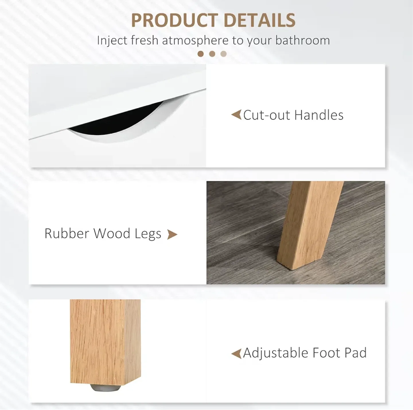 White TV Stand - Fits up to 65" TVs image indicator(8)