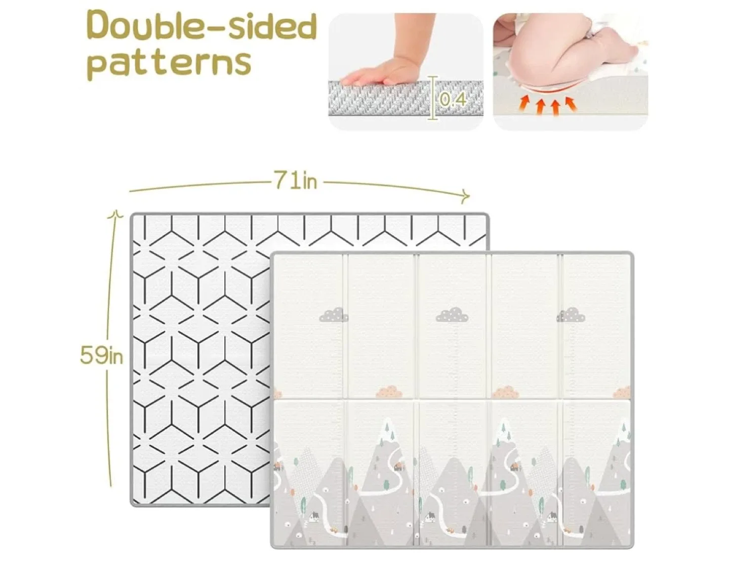 Foldable Baby Play Mat - 71 x 59 inches image indicator(3)