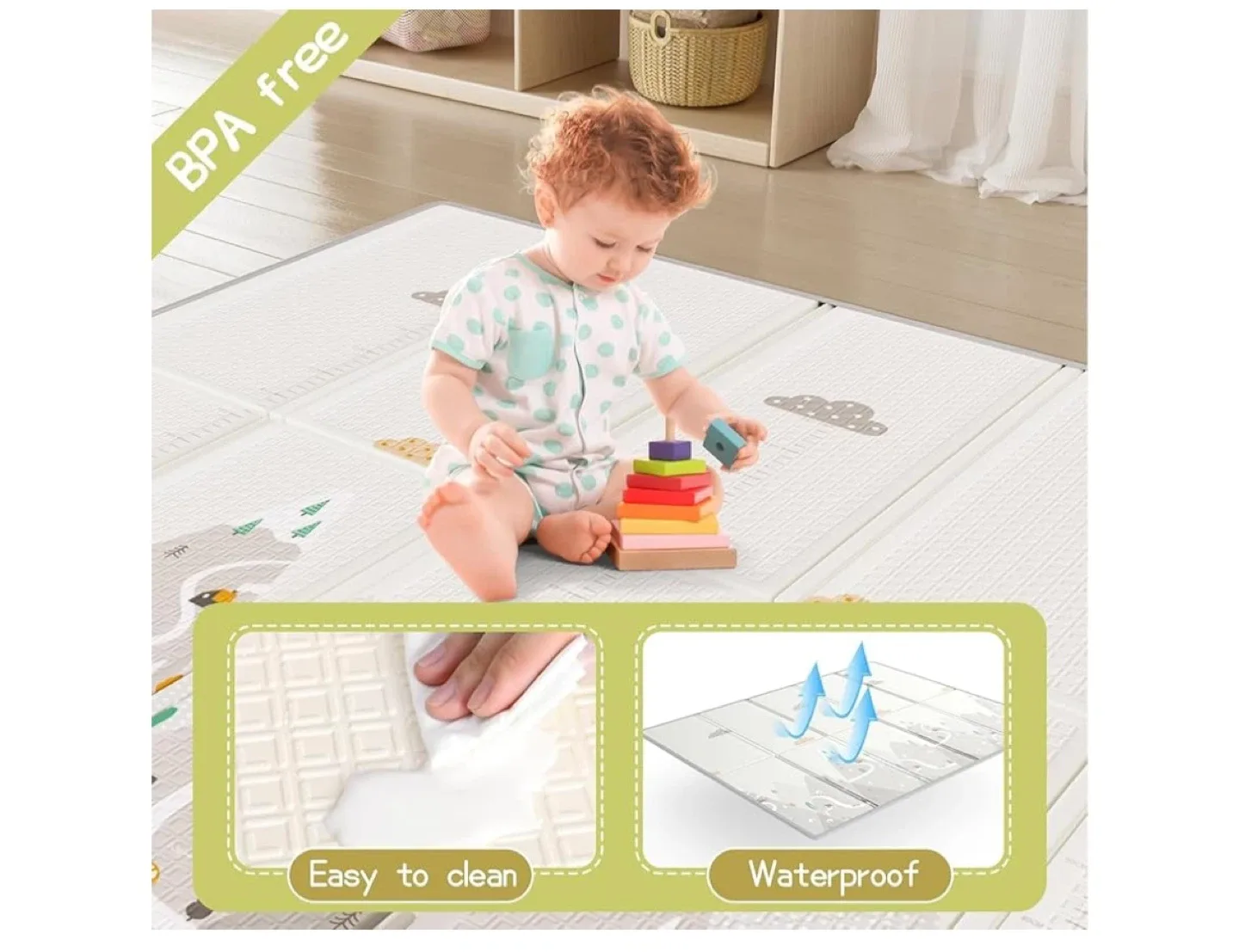 Foldable Baby Play Mat - 71 x 59 inches image indicator(6)