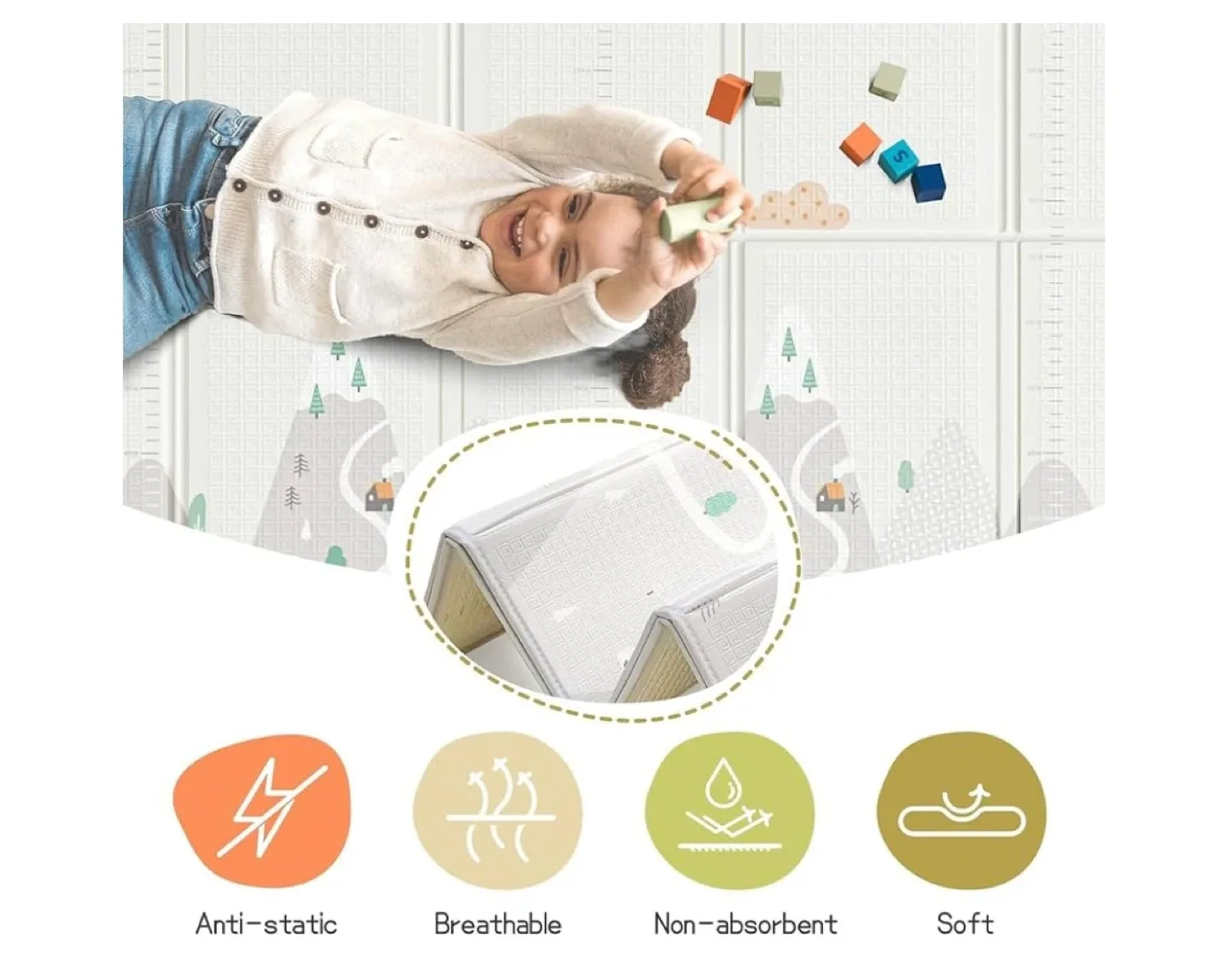 Foldable Baby Play Mat - 71 x 59 inches image indicator(7)