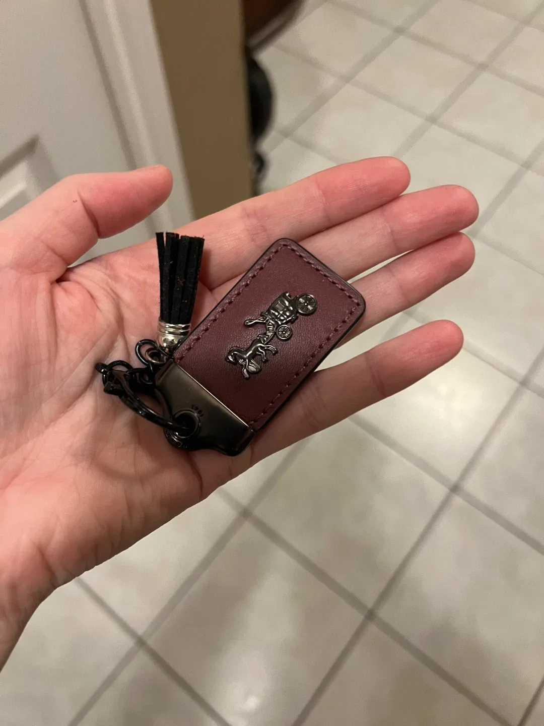 Coach Leather Satchel - Burgundy image indicator(6)