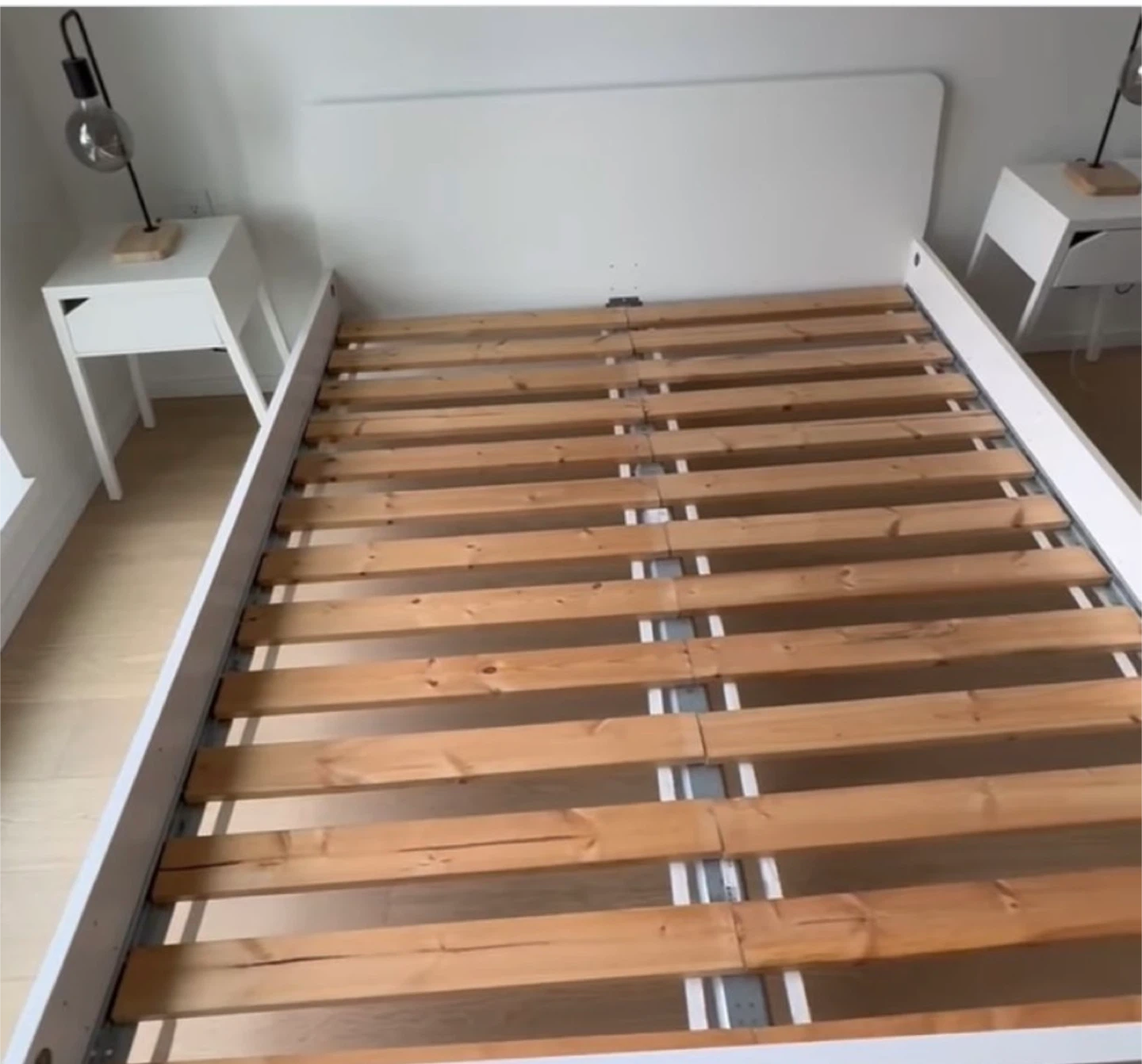 IKEA Hemnes Queen size White Bed Frame and Nightstands