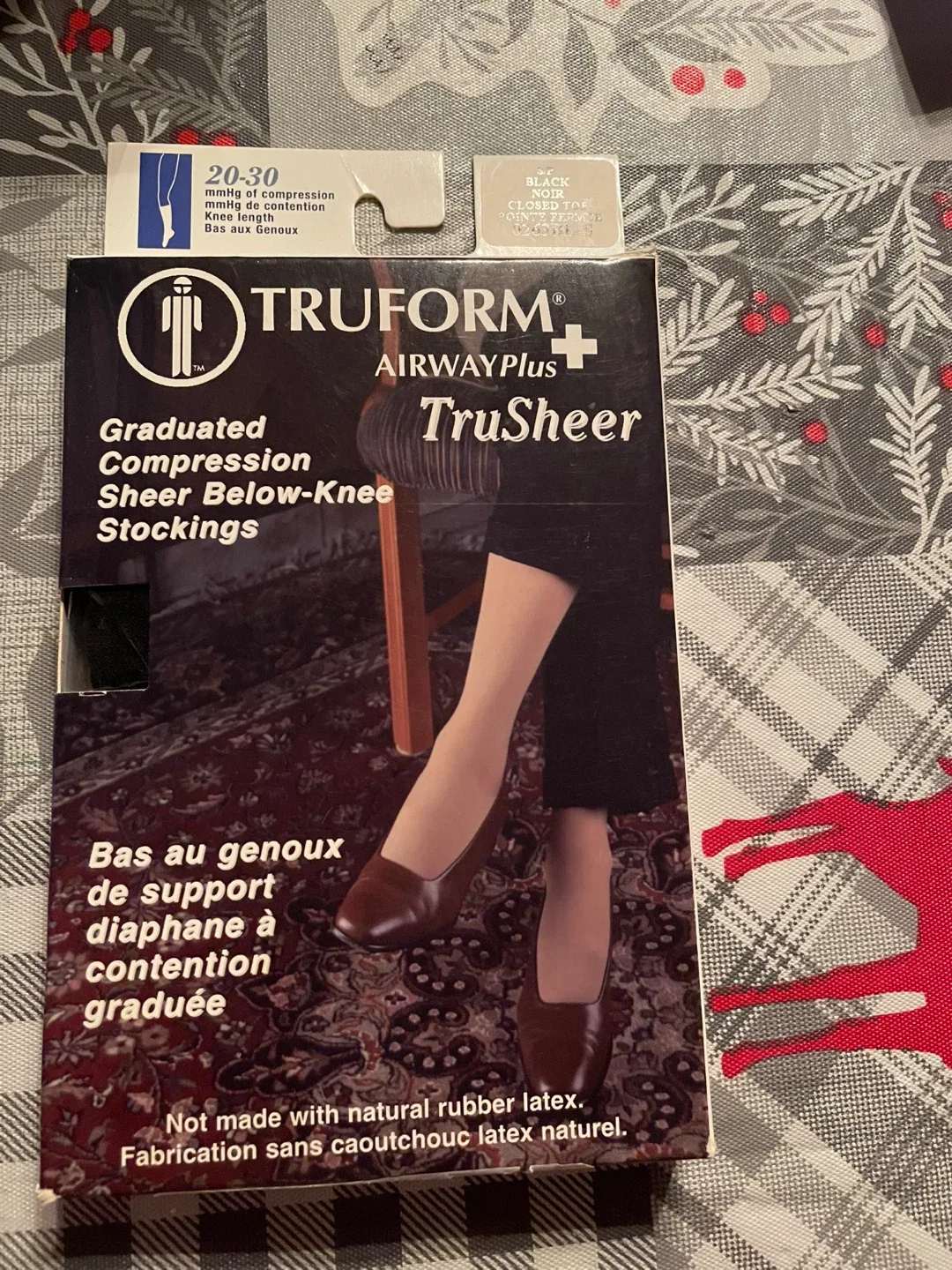 Truform Airway Plus TruSheer Compression Stockings - Black S/P
