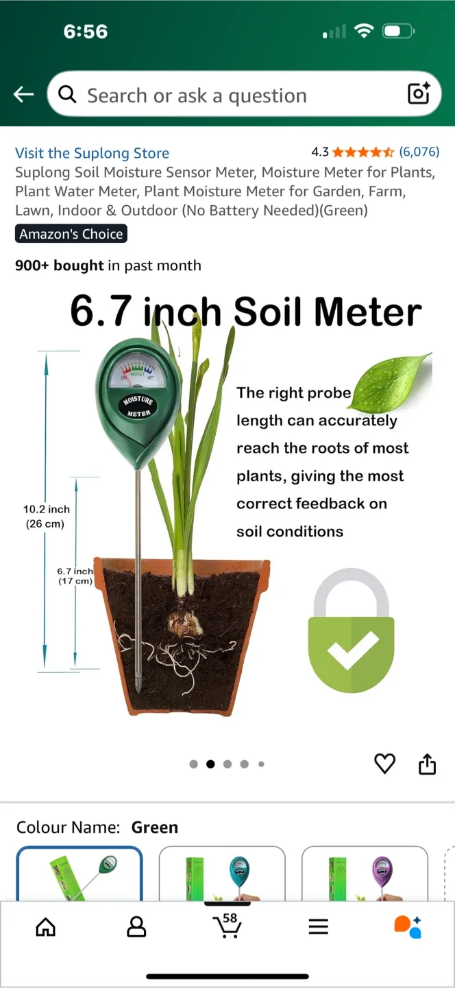 Suplong Soil Moisture Meter - Green image indicator(2)
