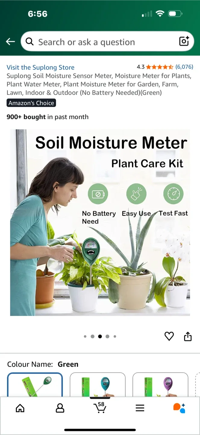 Suplong Soil Moisture Meter - Green image indicator(4)