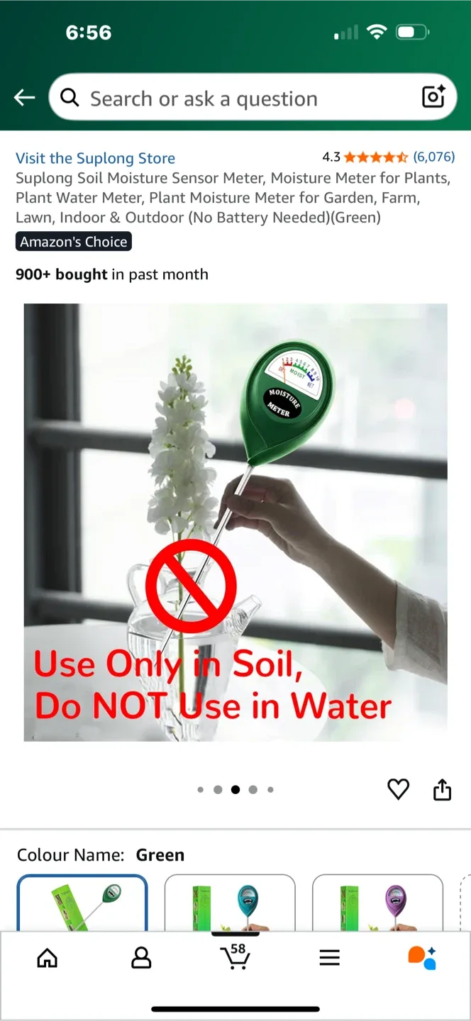 Suplong Soil Moisture Meter - Green image indicator(6)