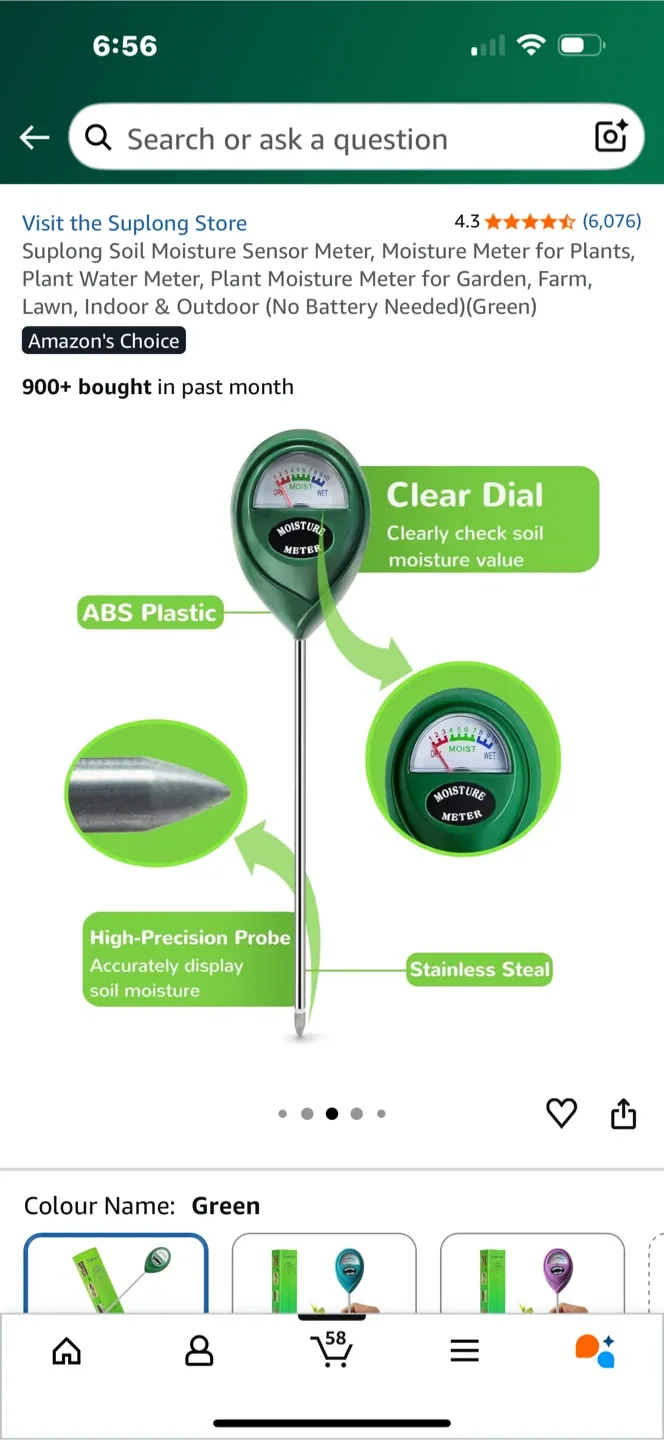 Suplong Soil Moisture Meter - Green image indicator(3)
