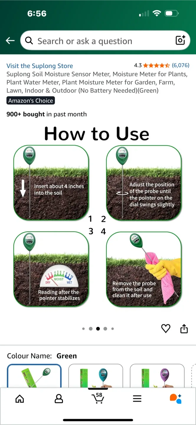 Suplong Soil Moisture Meter - Green image indicator(5)