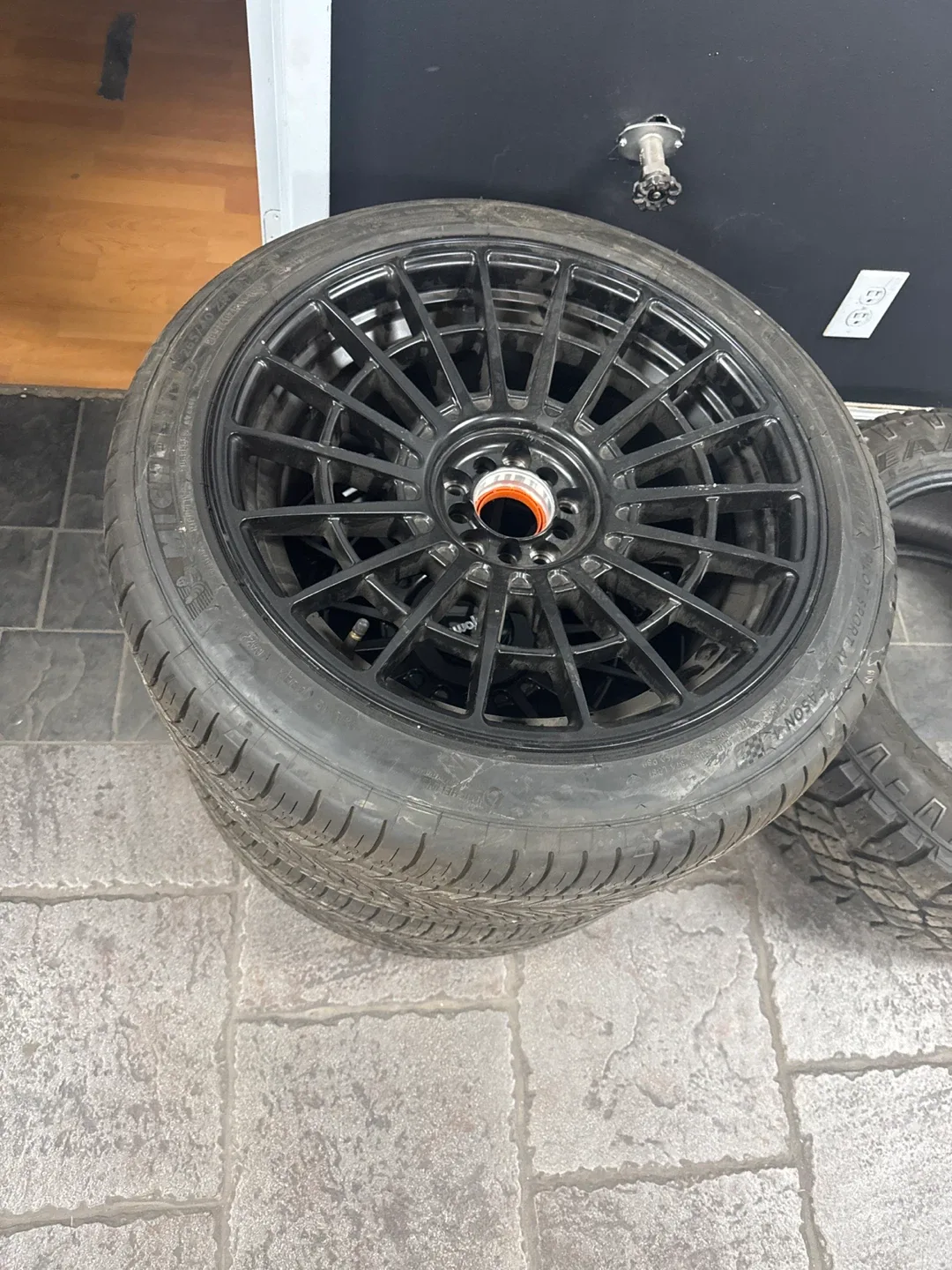 2 set ( 2 tires) of Black Rims and Tires Michelin brand thumbnail