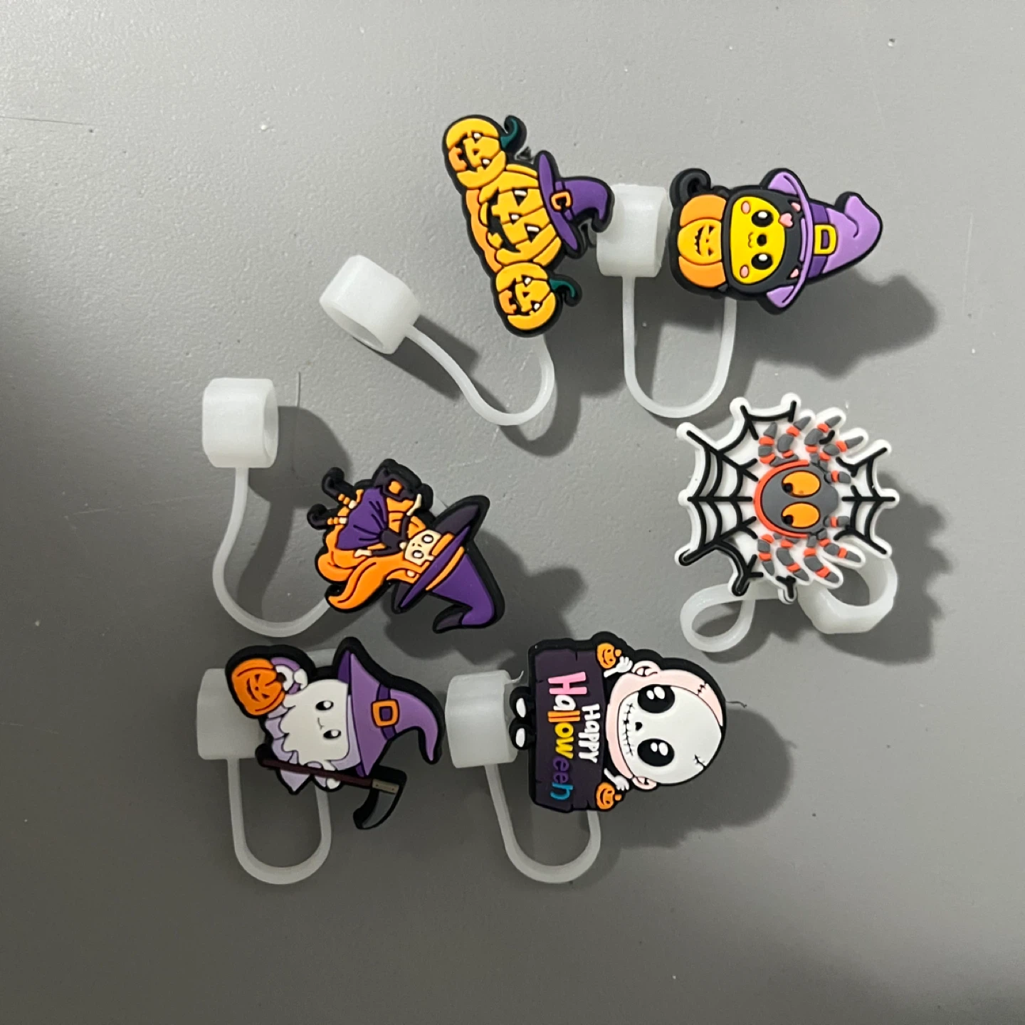 New Halloween Straw Toppers - 6 pcs