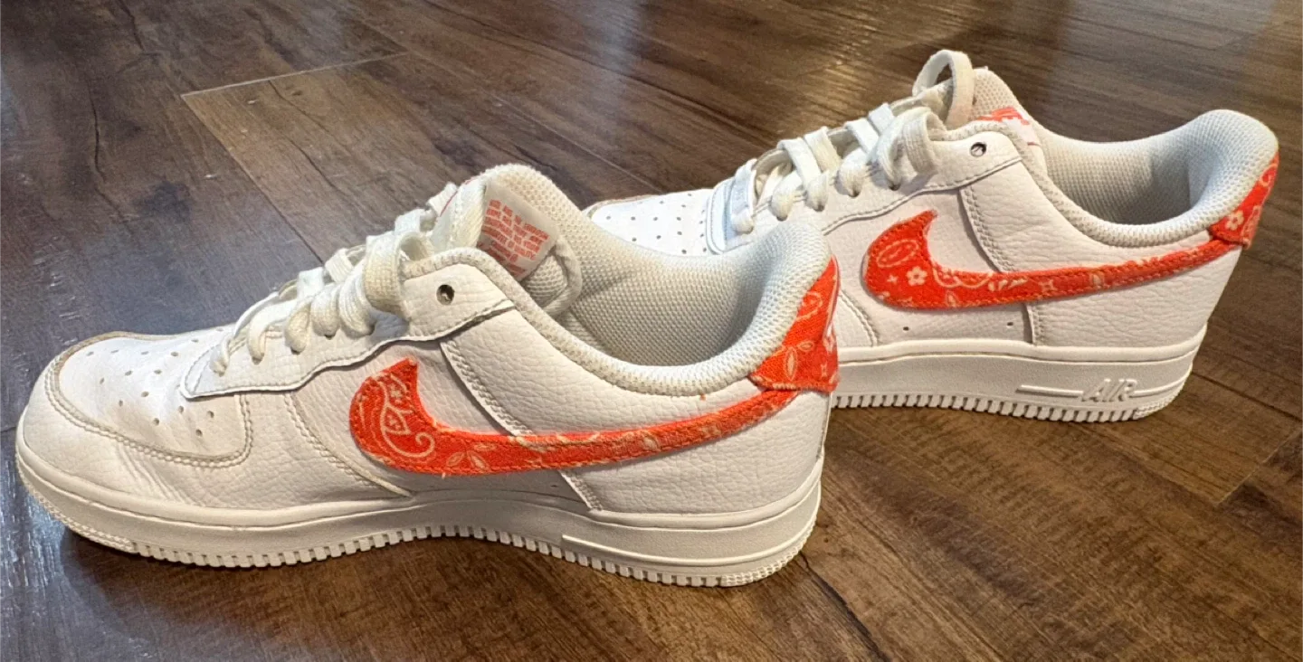 Nike Air Force 1 Orange Paisley Special Edition Shoes image indicator(2)