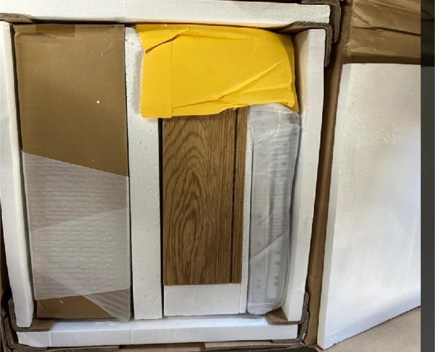 Wooden Rattan Nighstand w/ Charging Station, 1pc