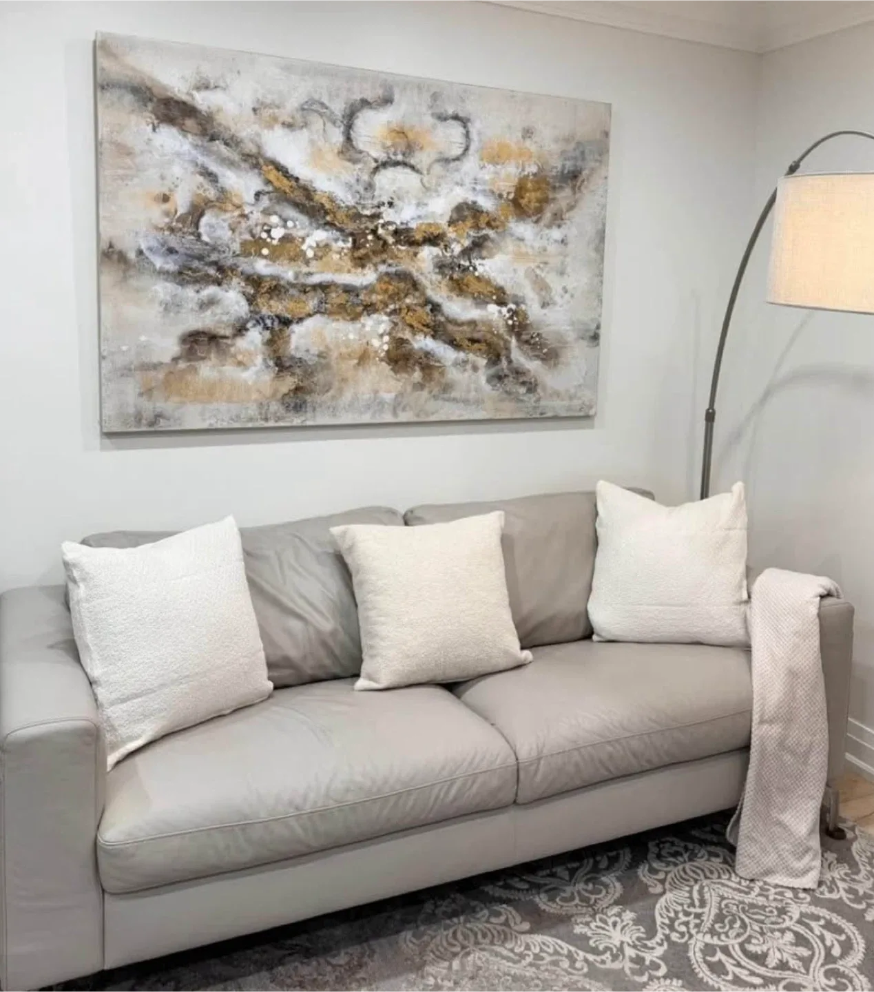 Natuzzi Editions Grey Leather Sofa & Armchairs