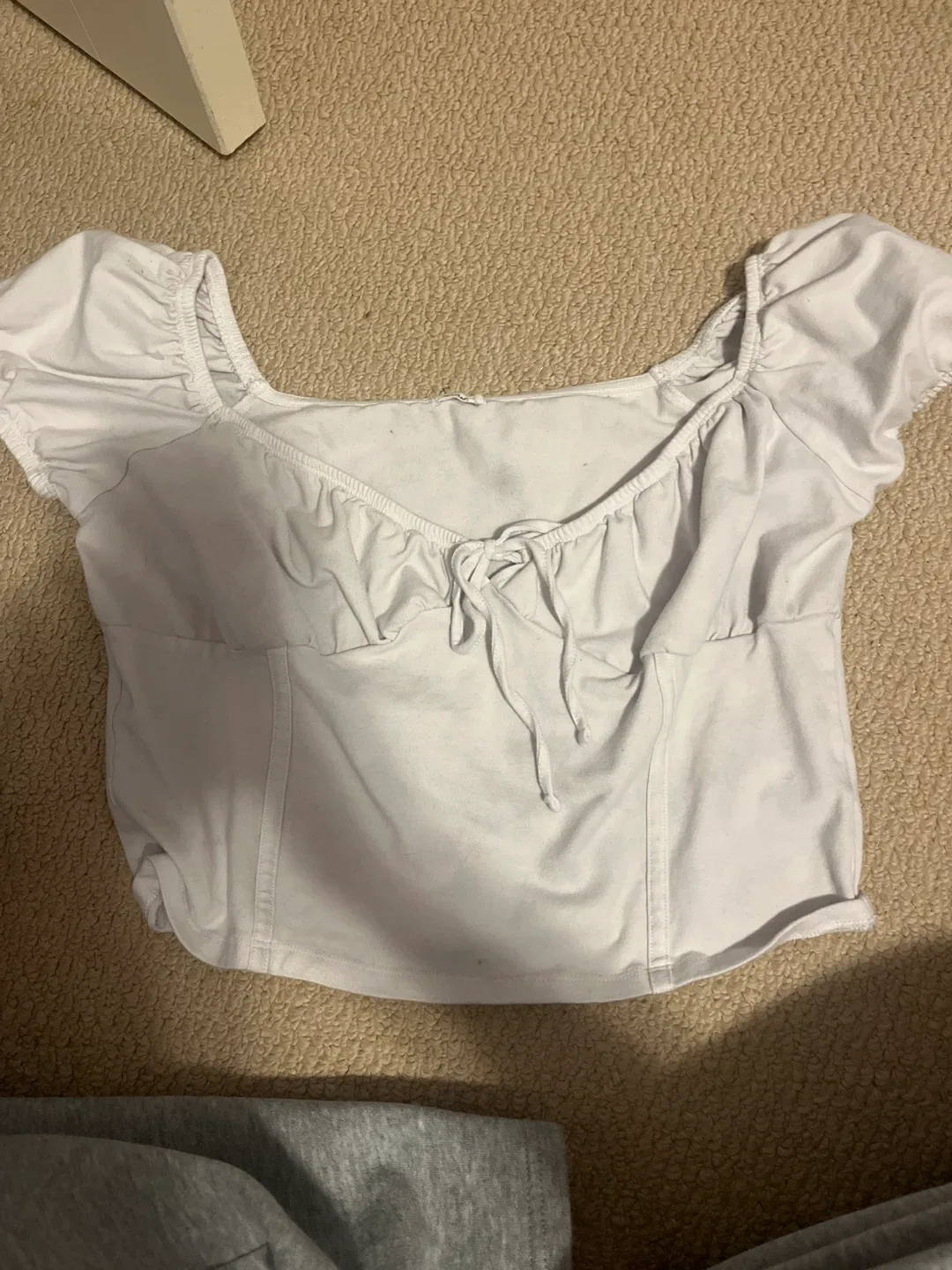 White Puff Sleeve Top