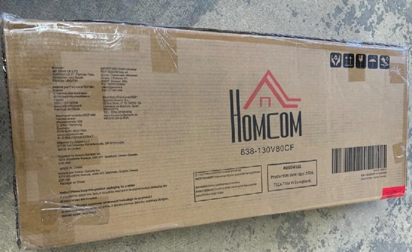 HOMCOM 2-Tier Side Table with Drawer