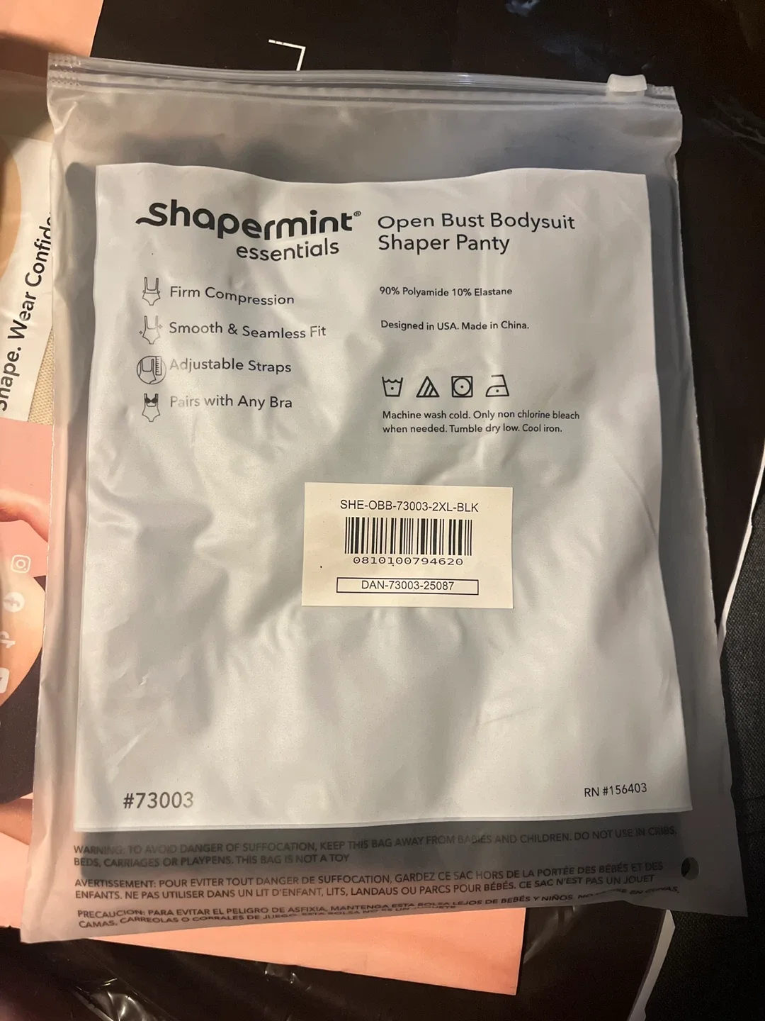 Shapermint Essentials Open Bust Bodysuit Shaper Panty - 2XL image indicator(2)