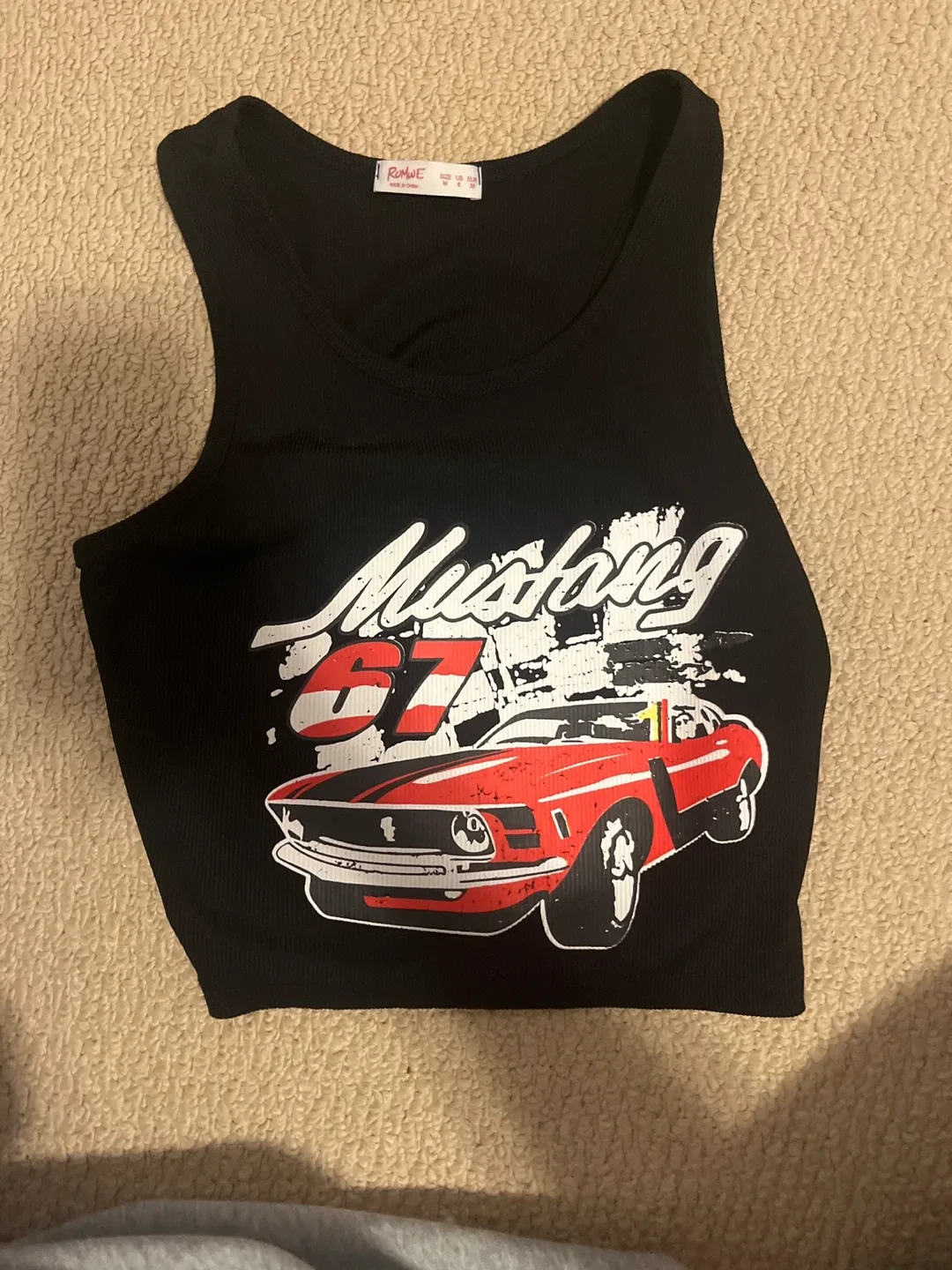 Rumwe Black Mustang Graphic Tank Top - Size M