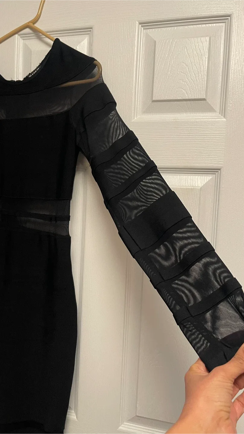 Black bandage mesh detail Dress image indicator(3)