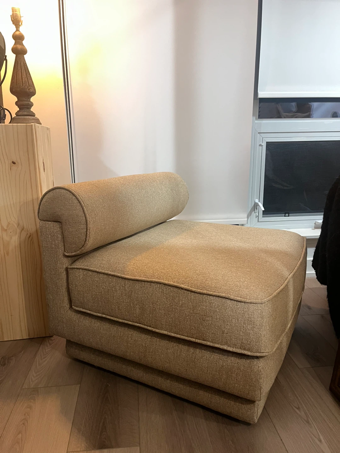West Elm Bogart Swivel Chair — Custom Camel Bouclé Tweed