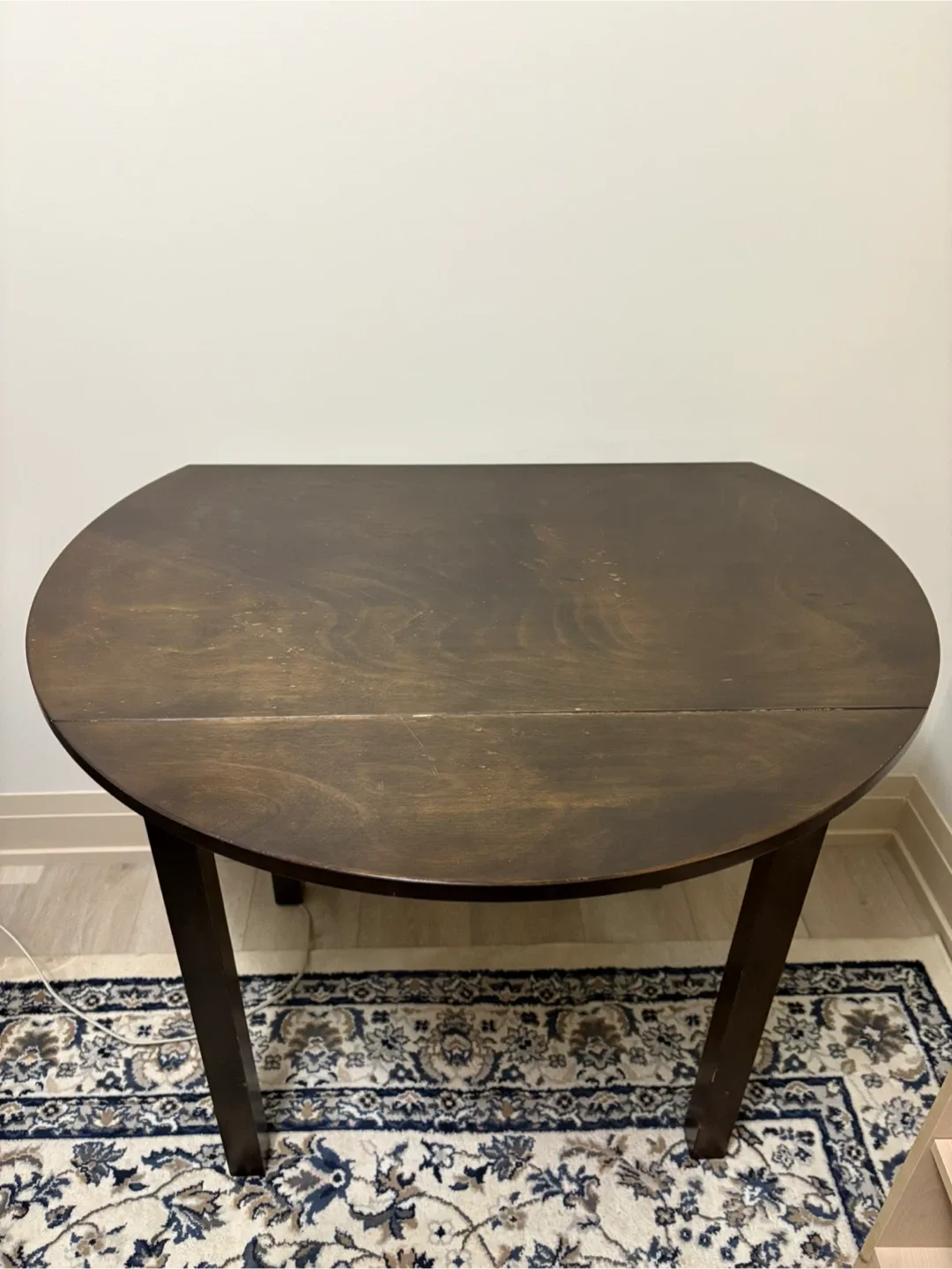 Vintage Dark Brown wood Drop Leaf Table