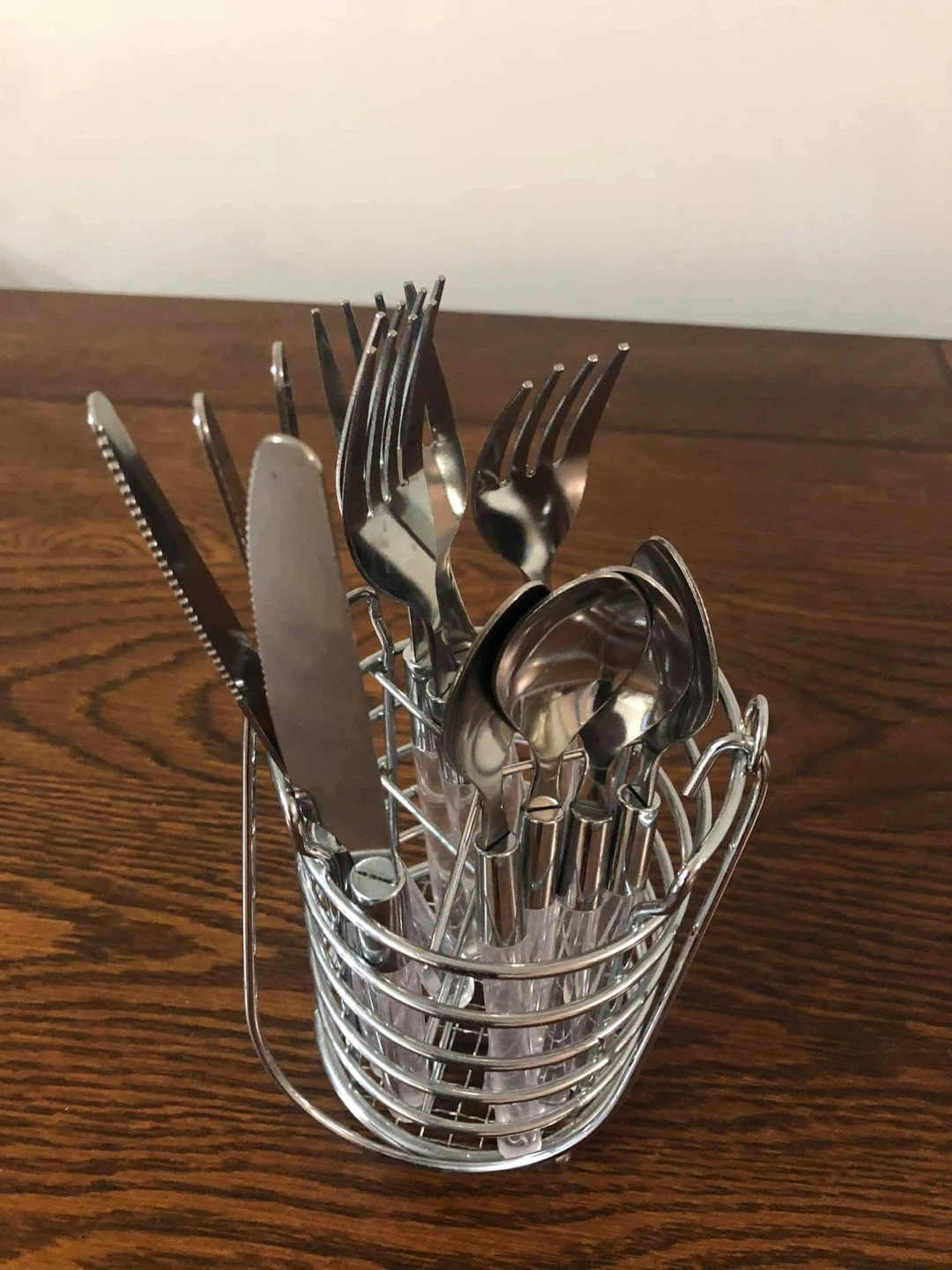 Silver Cutlery Set with Wire Holder - photo 4
