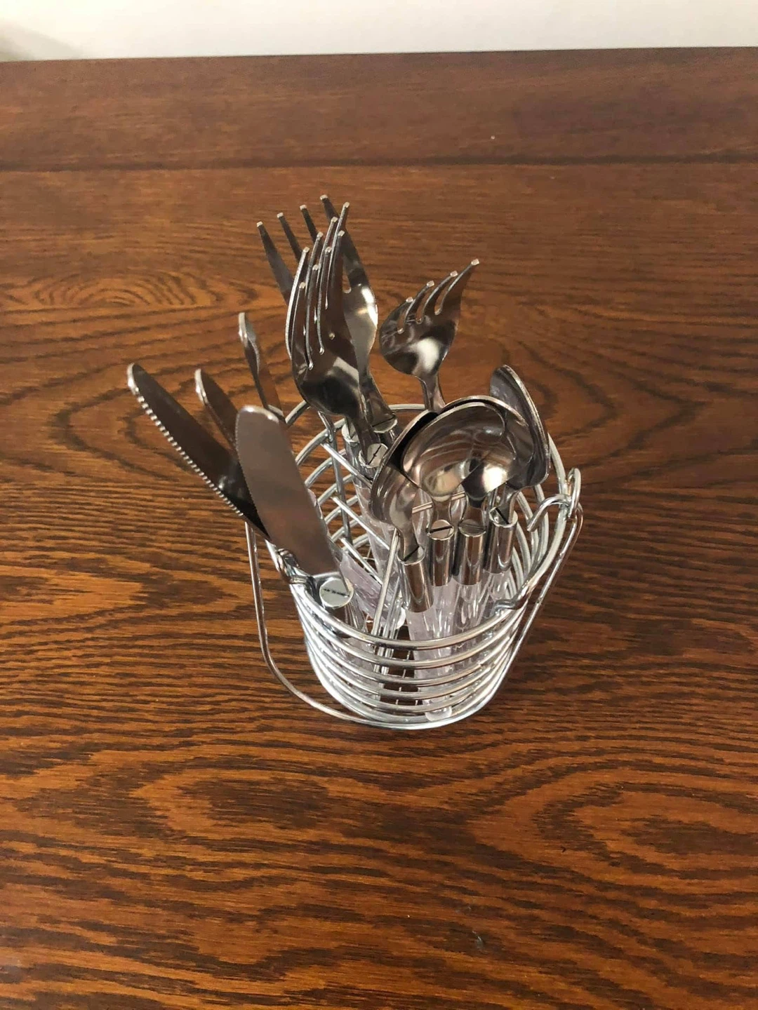 Silver Cutlery Set with Wire Holder - photo 2