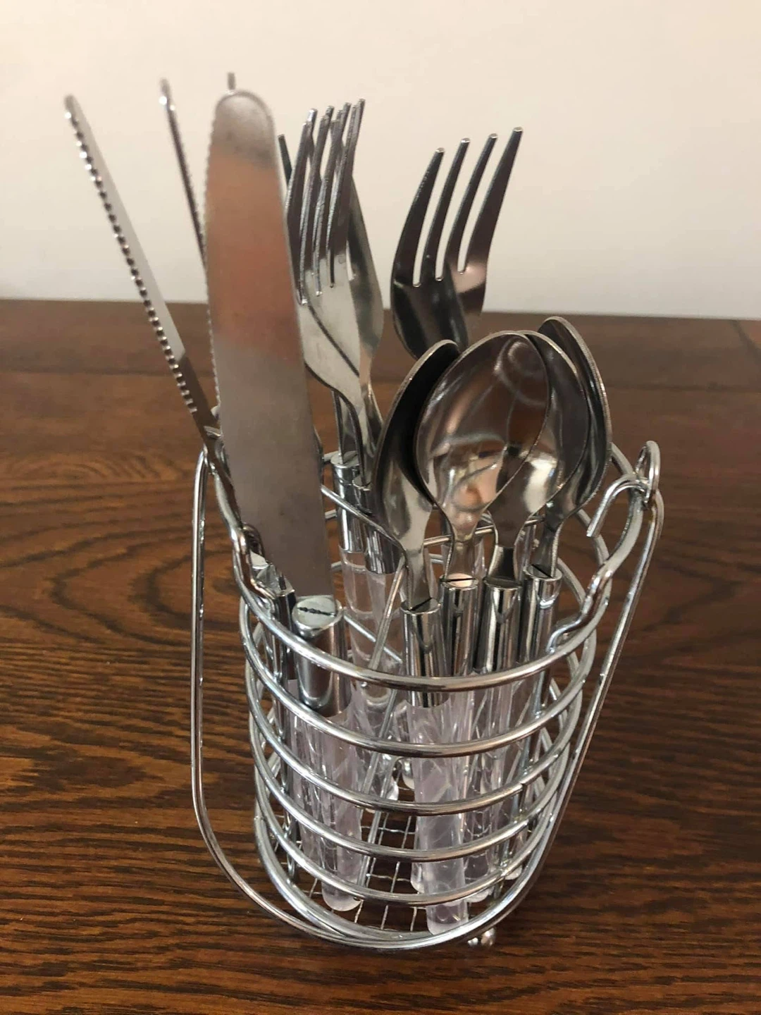 Silver Cutlery Set with Wire Holder - photo 3