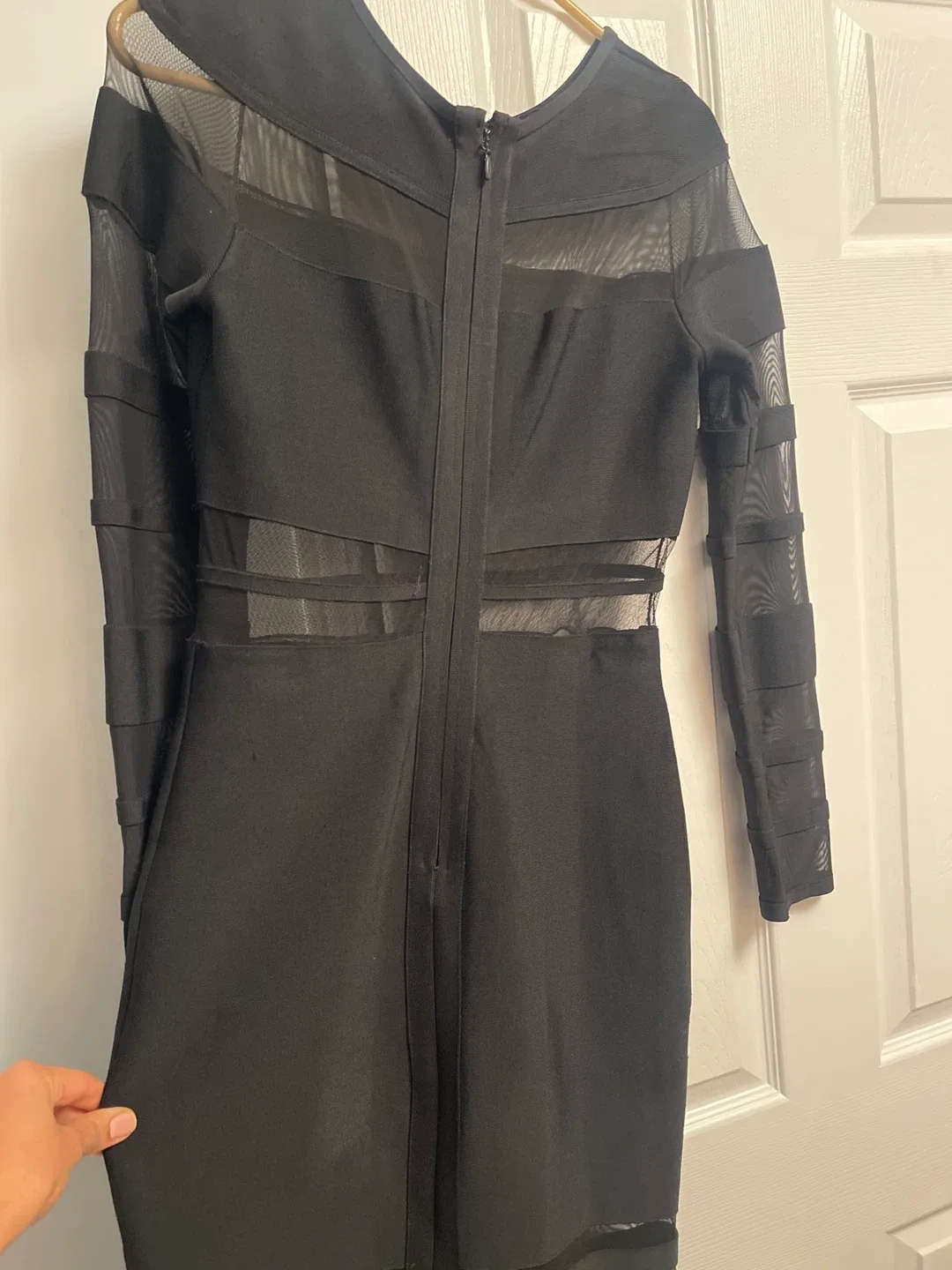 Black bandage mesh detail Dress image indicator(4)