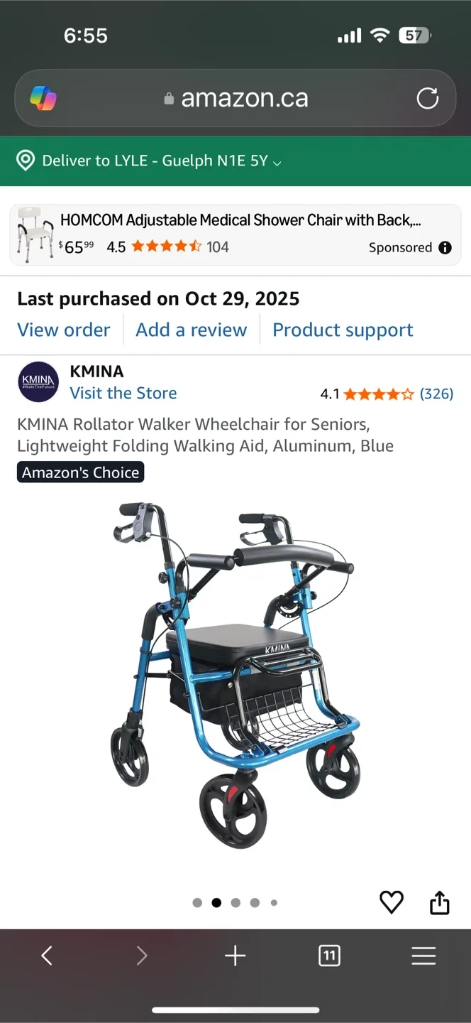 KMINA Rollator Walker Wheelchair - Lightweight & Folding image indicator(3)