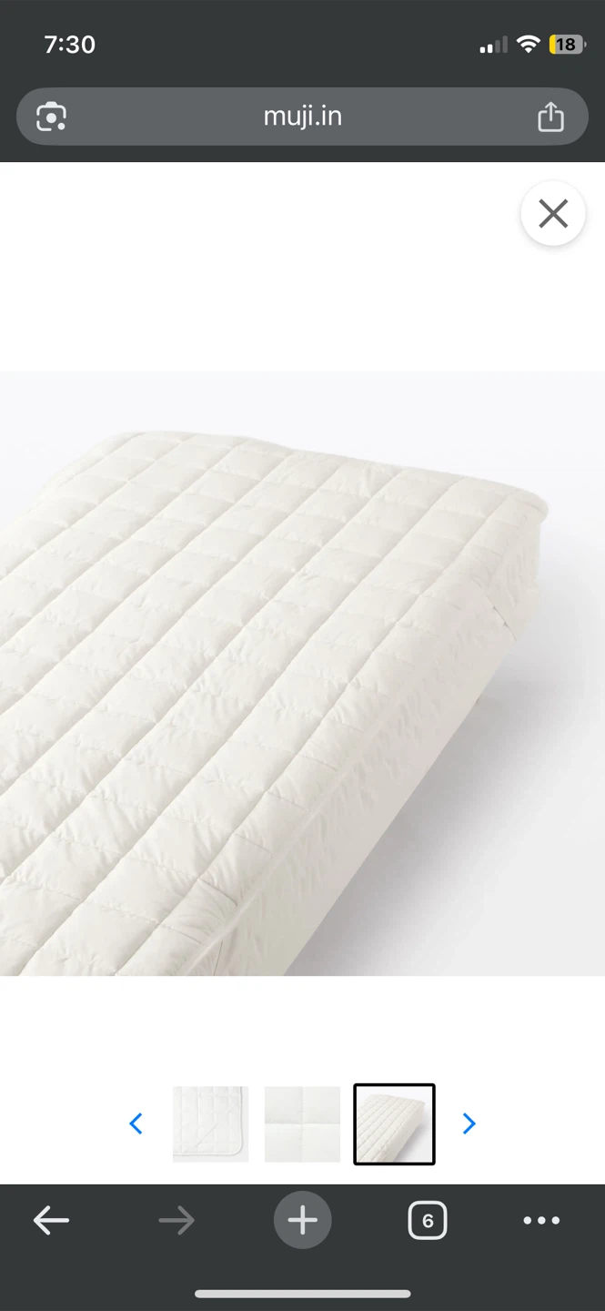 MUJI 100% Wool Mattress Pad, 160x200cm