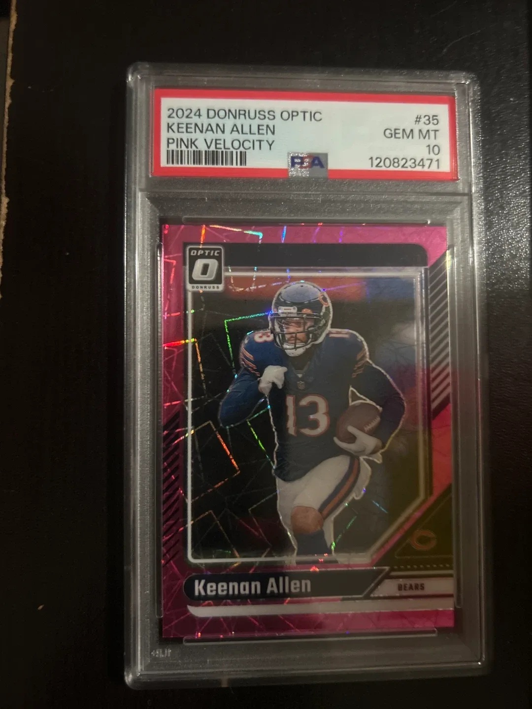 Keenan Allen 2024 Donruss Optic Pink Velocity PSA 10