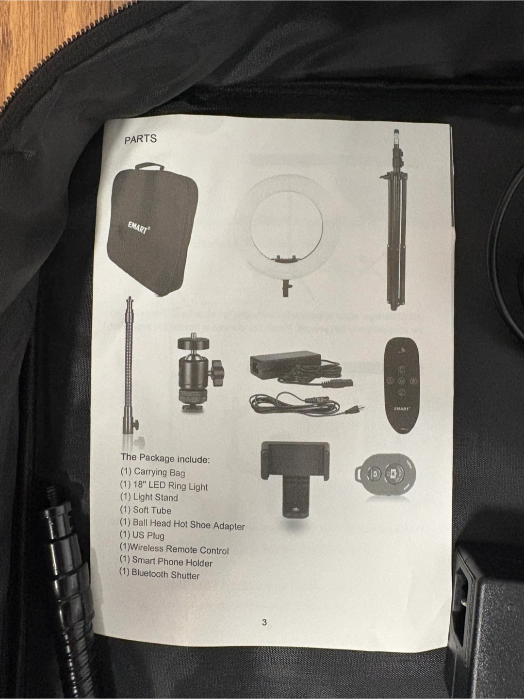 Emart 18" LED Ring Light with Stand & Bag - photo 2
