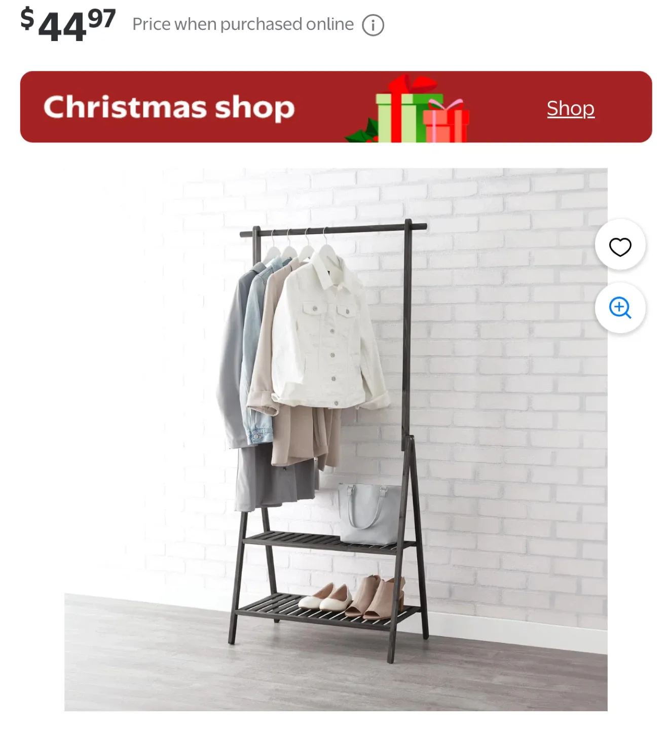 Clothes Rack with Shelves - Black Metal image indicator(2)