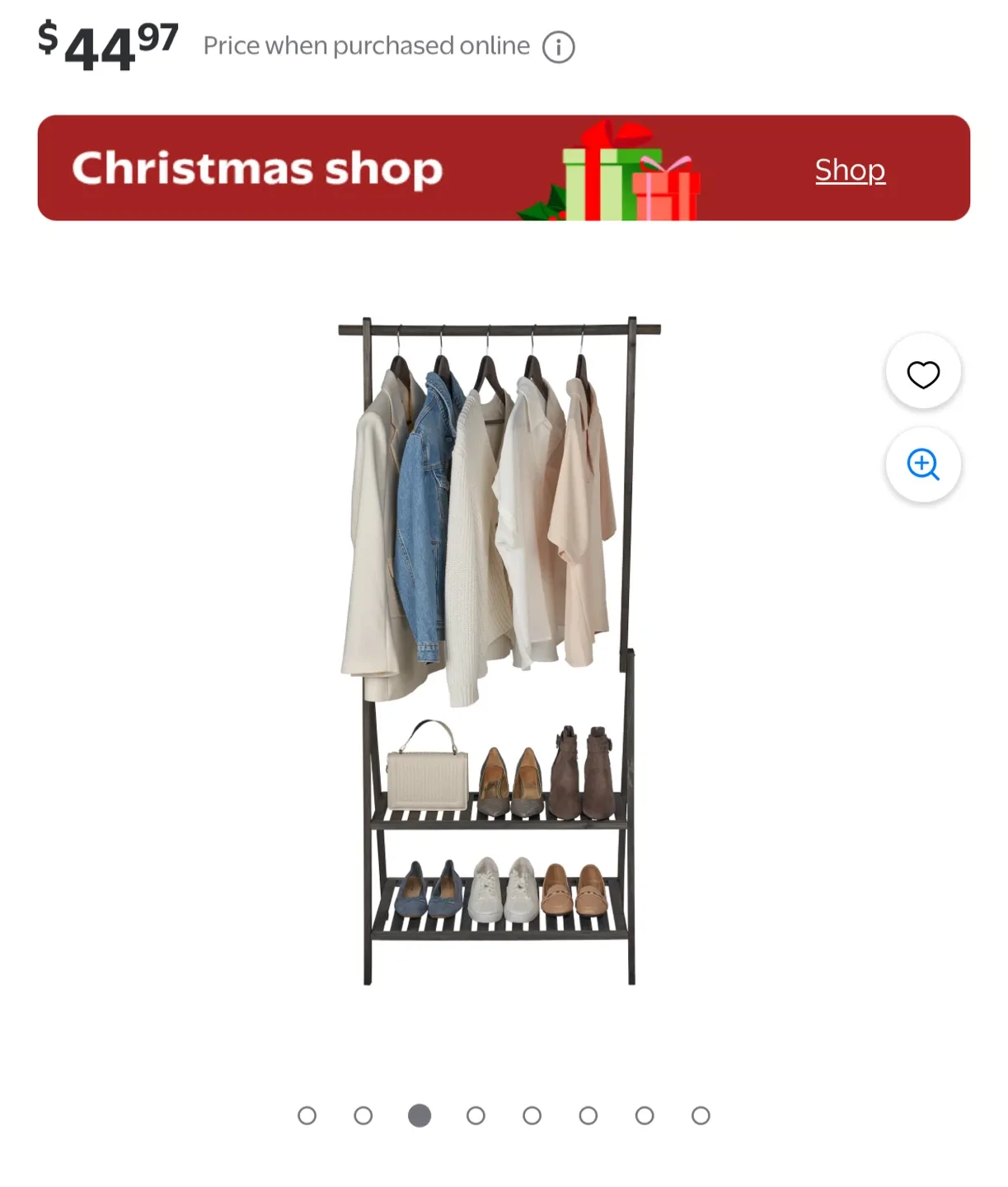 Clothes Rack with Shelves - Black Metal image indicator(3)