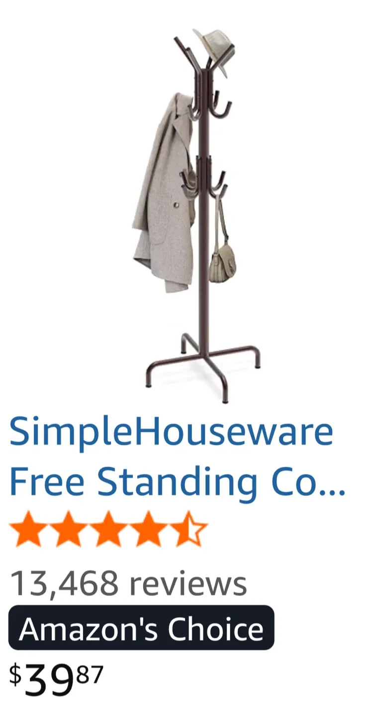 SimpleHouseware Coat and Hat Hanger image indicator(2)