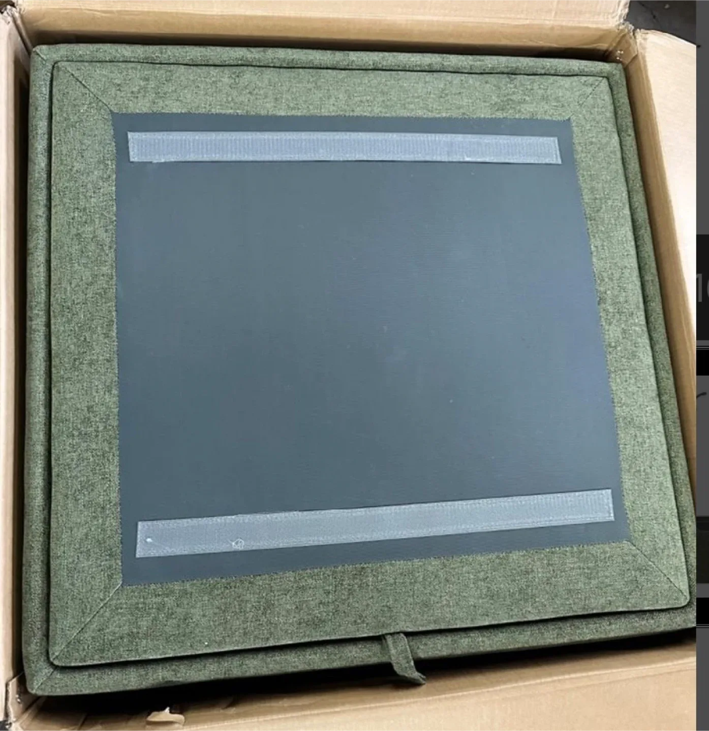 34 Inch Upholstered Square Ottoman, Moss Green