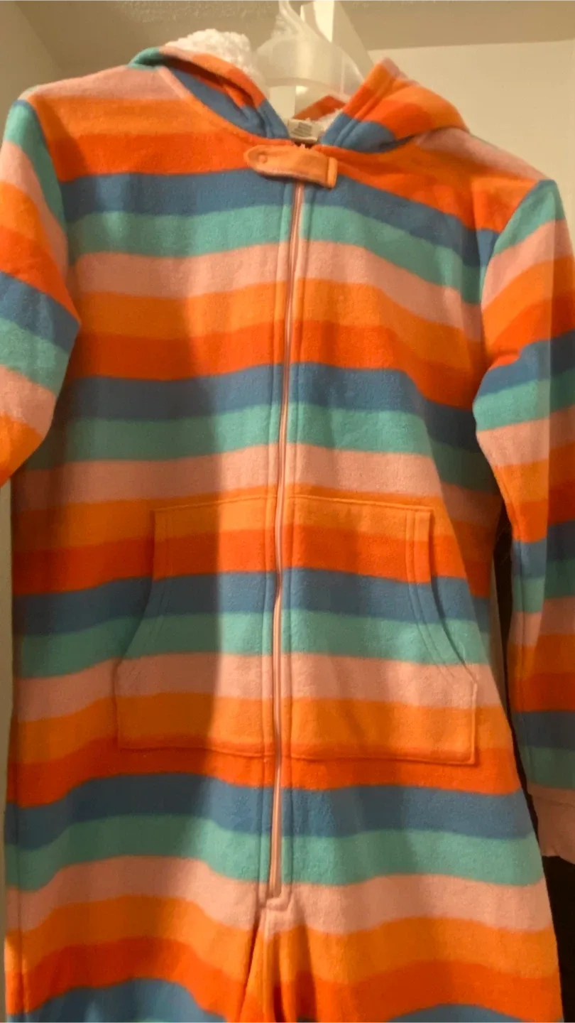 Gymboree XL(14) Striped Fleece Onesie image indicator(2)