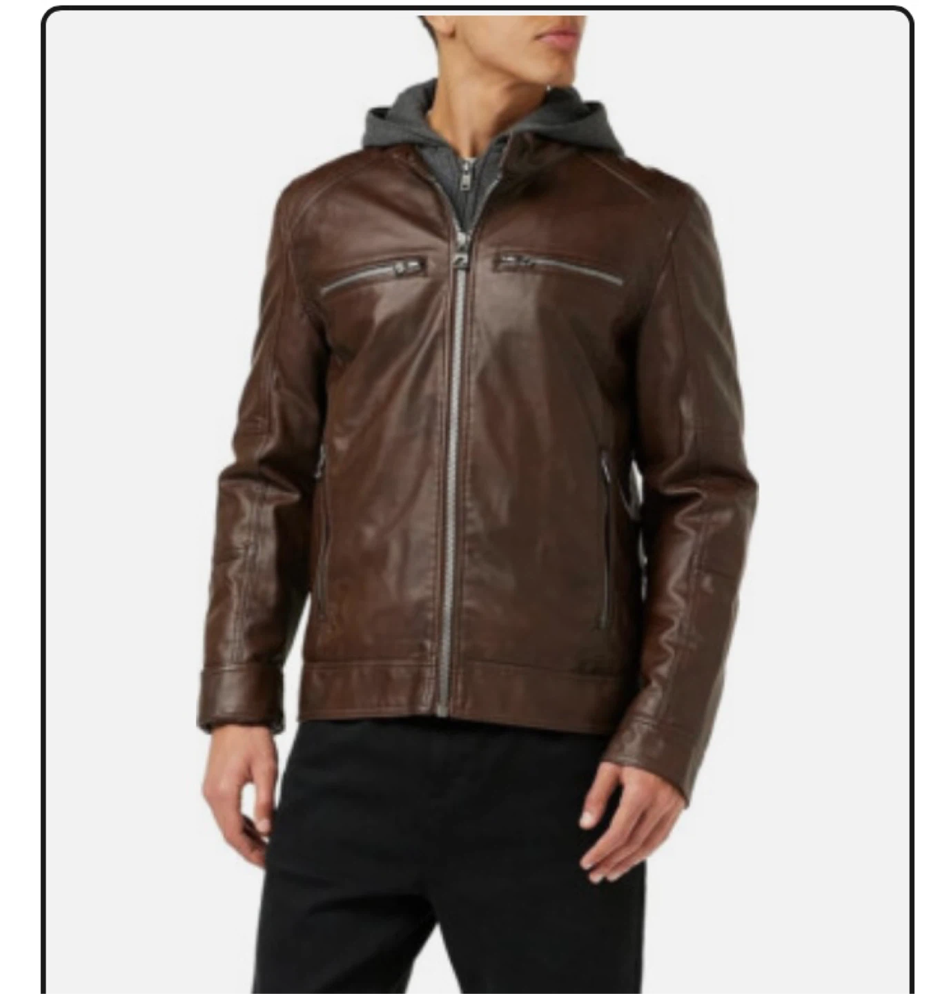 Guess faux leather Jacket, Brown, Men's Size M