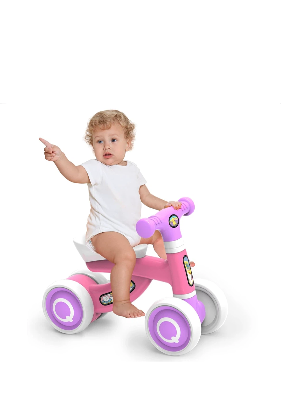 New Bellochiddo Kids Balance Bike - Pink, 12+ Months
