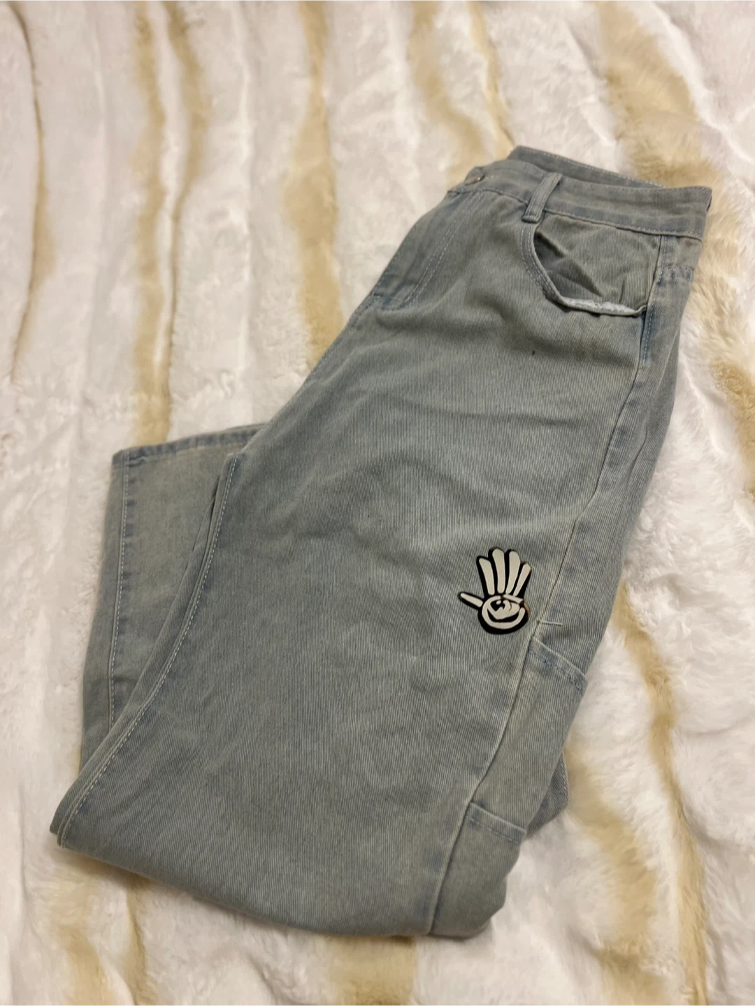 Cartoon Design Light Blue Jeans - photo 3