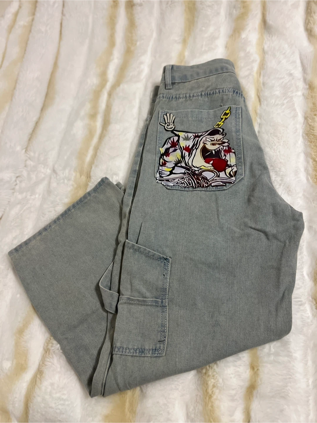 Cartoon Design Light Blue Jeans - photo 2
