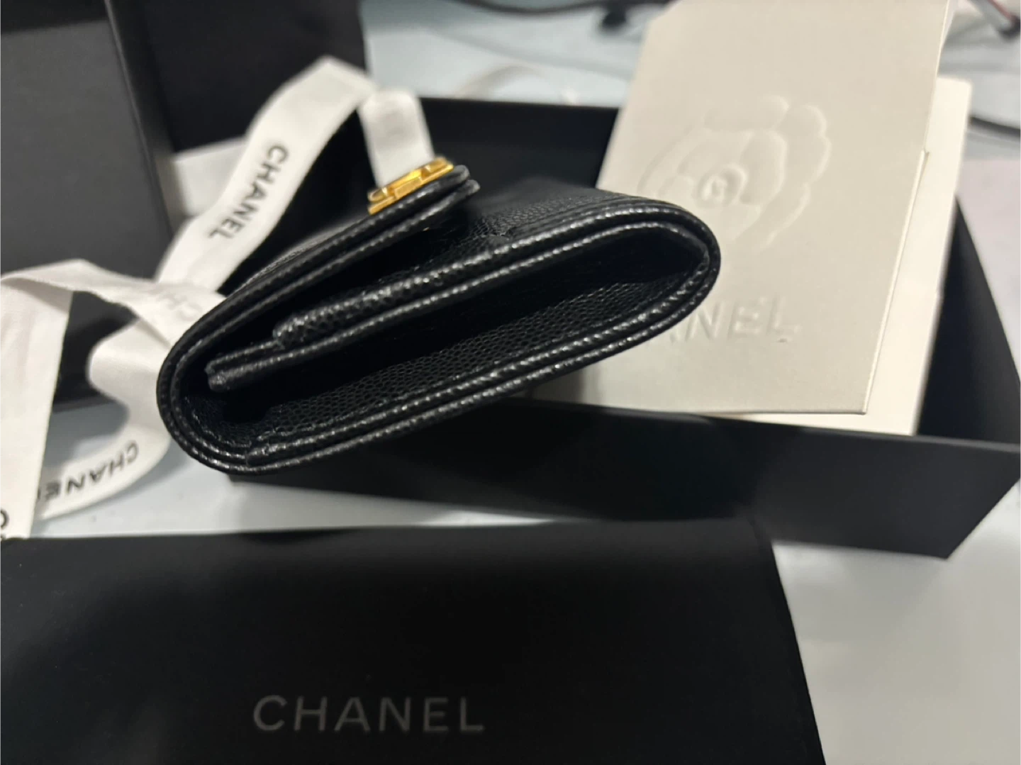 Authentic Chanel Boy Card Holder Black - photo 5