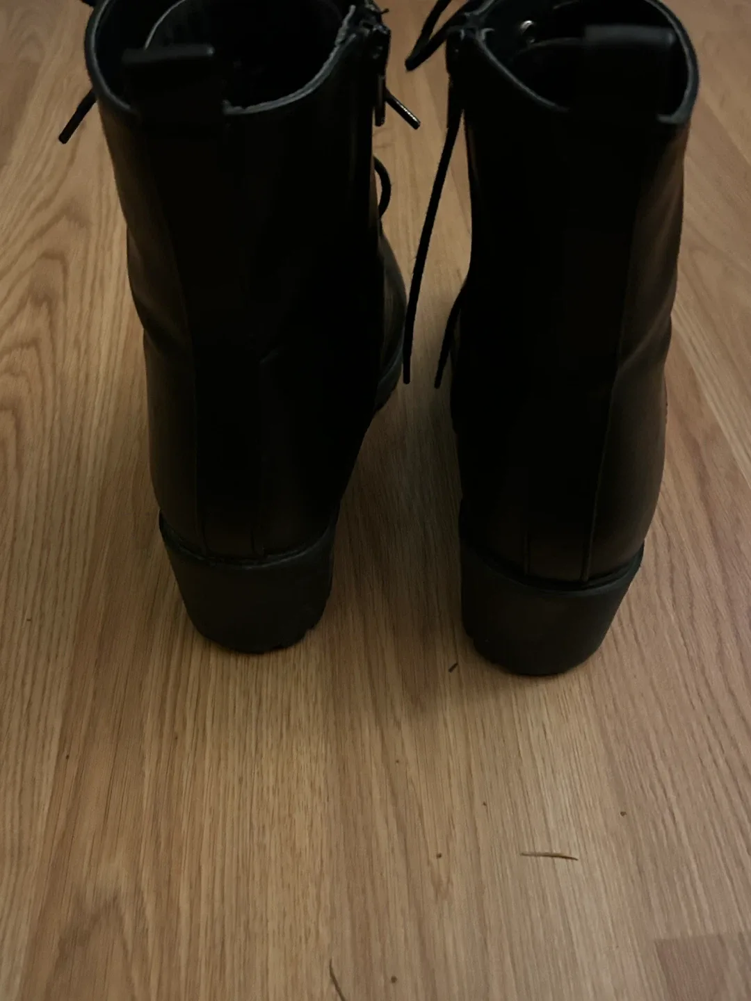 Mia Black Lace-Up combat Ankle Boots image indicator(3)