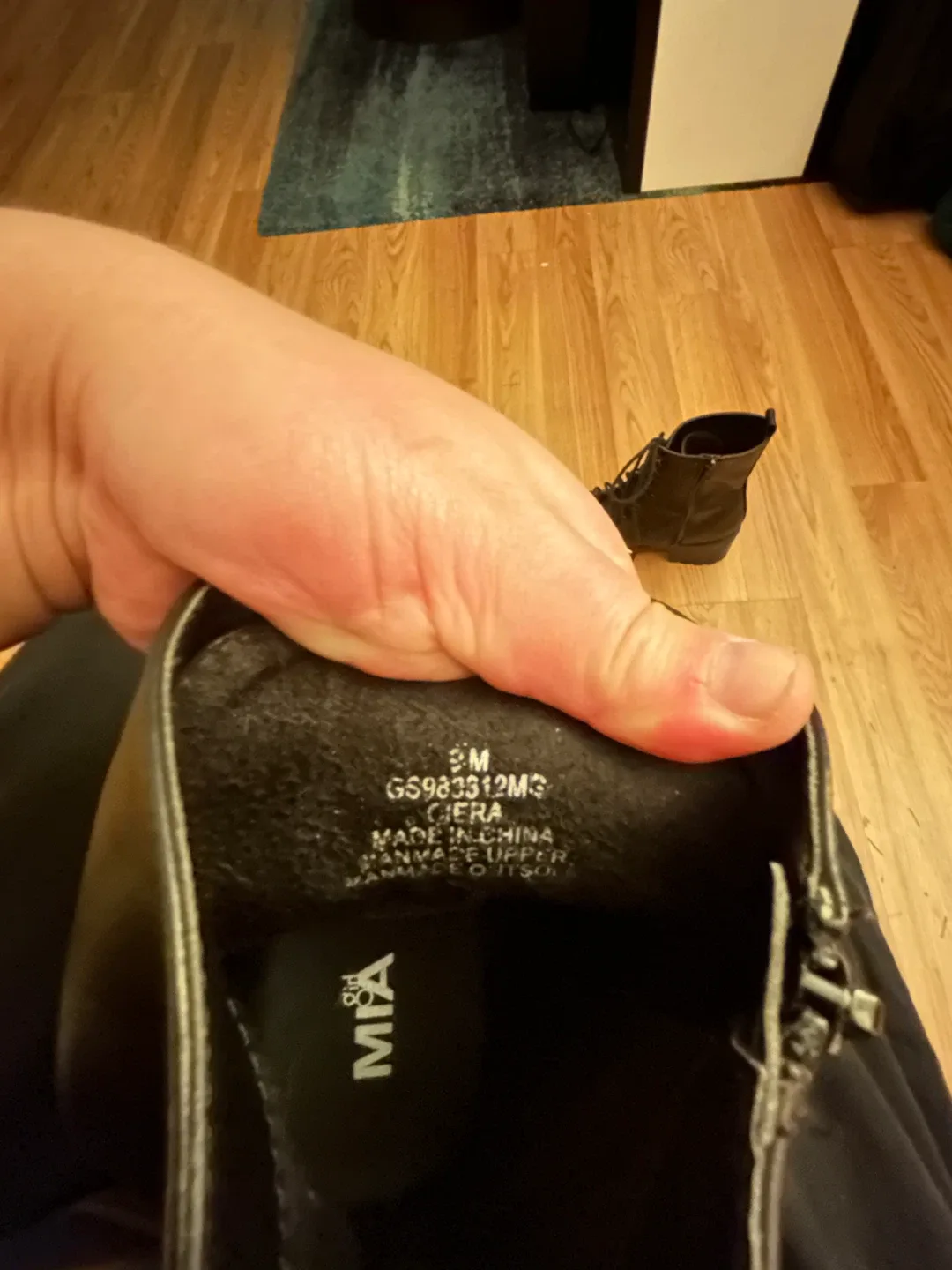 Mia Black Lace-Up combat Ankle Boots image indicator(6)