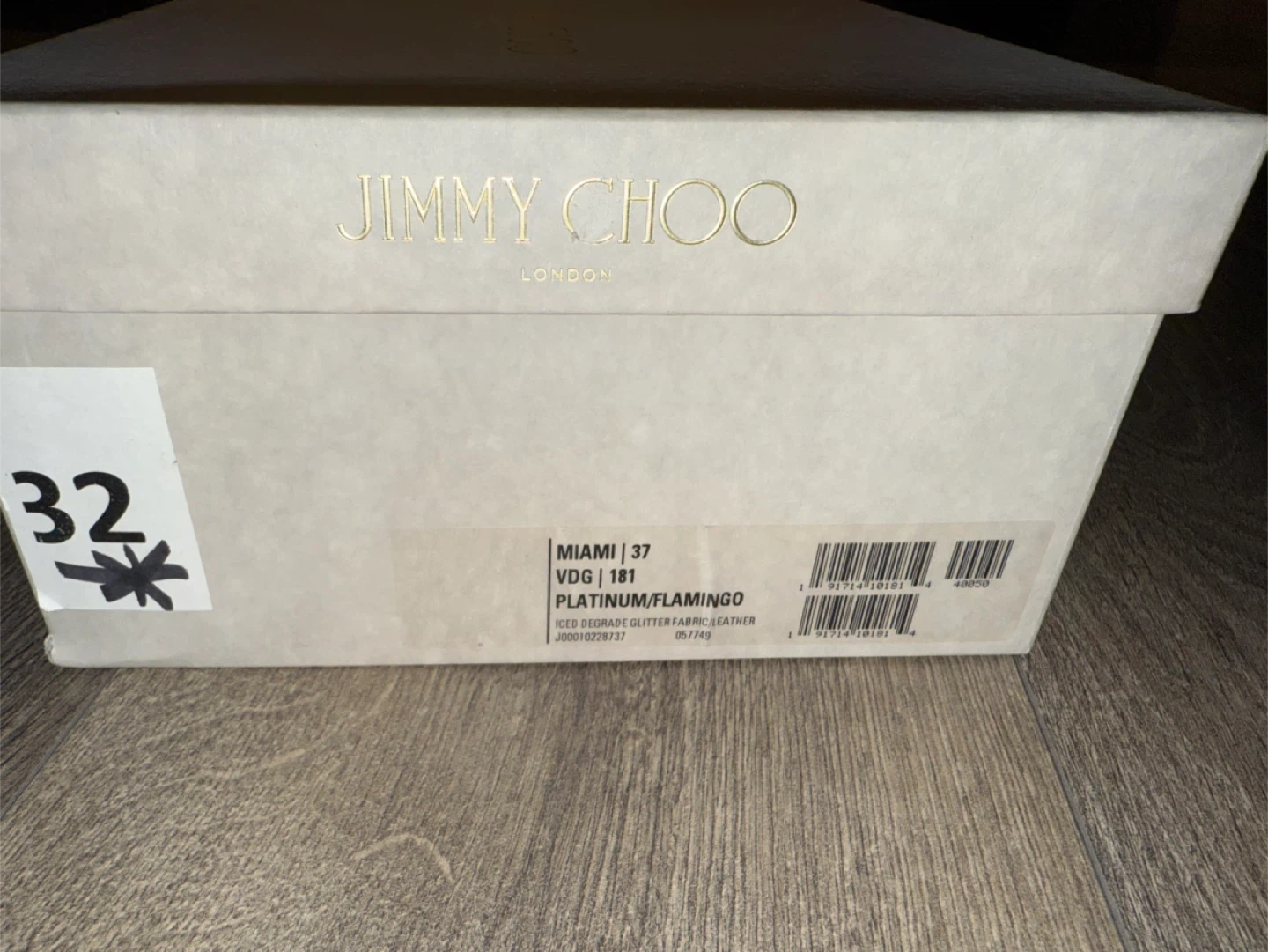 Jimmy Choo Miami Platinum/Flamingo Glitter Sneakers - Size 37 - photo 4
