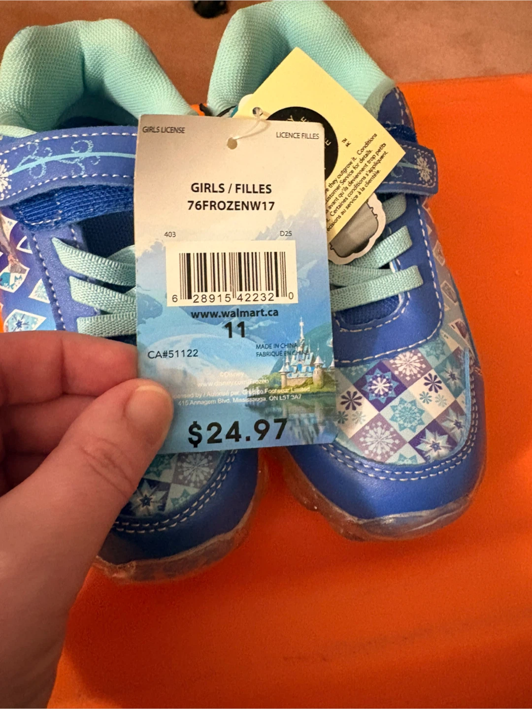 Disney Frozen Girls Light-Up Sneakers - Size 11 - NEW