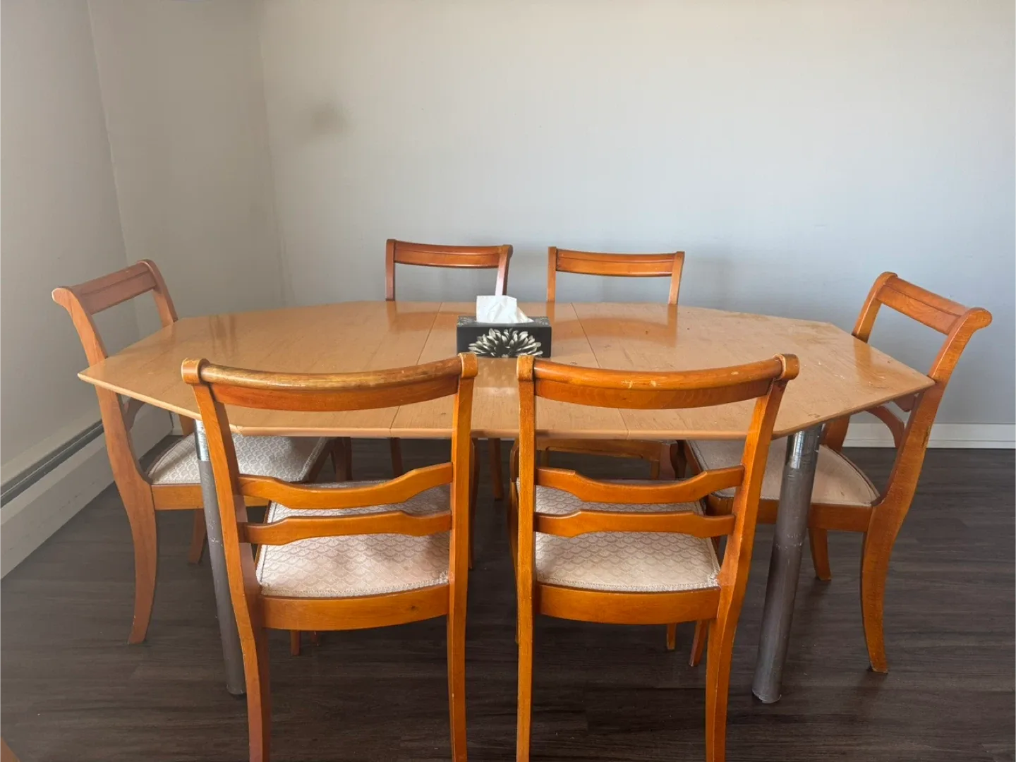 Wooden Dining Table with 6 Chairs